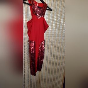 Betsy Moss Rare Red Cocktail Party Event Elegant Chic Dress Medium